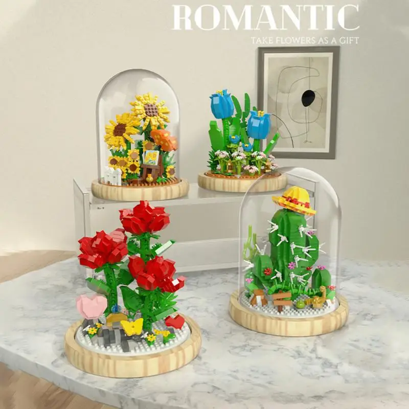 3d Model Flower Block Cactus Assembly Toys Surprise And Romantic Rose And - £18.50 GBP+