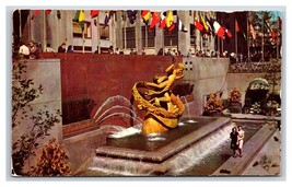 Prometheus Statue Rockefeller Plaza New York City NY NYC Chrome Postcard R27 - $1.93