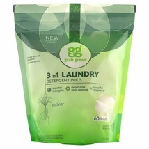 Grab Green Natural 3 in 1 Laundry Detergent Pods, Vetiver-With Essential Oils... - £22.84 GBP