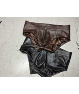 Men&#39;s Sheepskin Leather Briefs Real Soft Leather Jockstrap Thong Underwear - £89.16 GBP+
