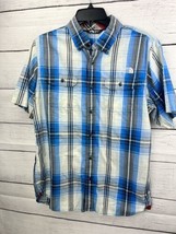 The North Face Button Down Camp Shirt Size Medium  Plaid Short Sleeve Ou... - $18.69