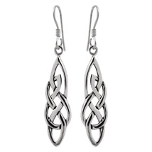 Celtic Knot 925 Sterling Silver Fish Hook Earrings - £14.66 GBP