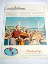 1960 Color Ad Canadian Pacific White Empress Cruise Ship - $9.99