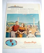 1960 Color Ad Canadian Pacific White Empress Cruise Ship - £7.87 GBP