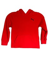 Puma Boys Red Cotton Hoodie Size 5 Spell Out Sleeve - $191.06 MXN