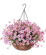 Artificial Hanging Flowers in Basket for Porch Lawn Garden Decor,12 Inch... - £45.49 GBP