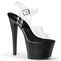 FINAL SALE PLEASER Sexy Black Glitter Platform 7&quot; High Heels Pole Dancer... - $946.78 MXN