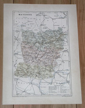 1887 Antique Original Map Of Department Of Mayenne Laval / France - £16.85 GBP
