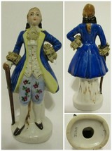 Vintage Colonial Man Porcelain Figure Lace Cuffs and Neck Tie Hand Paint... - $8.44