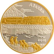 Alaska Mint 2018 Alaska Railroad Medallion Gold &amp; Silver Medallion Proof... - $148.99