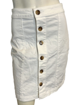LOFT Women&#39;s Button Front Denim Skirt White 2 - $11.39