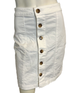LOFT Women&#39;s Button Front Denim Skirt White 2 - $15.62 CAD