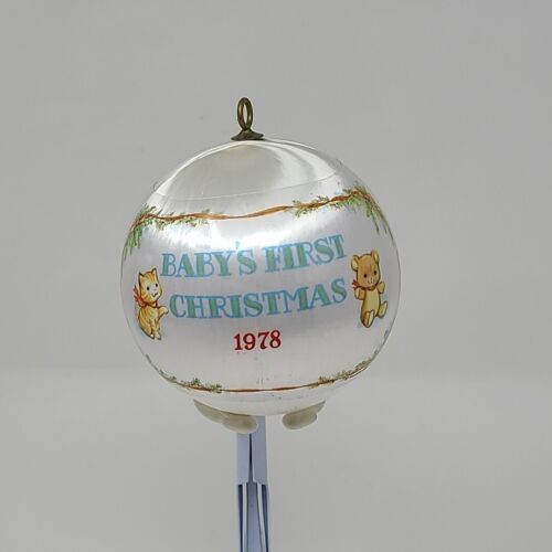 Primary image for Hallmark Baby’s First 1st Christmas Satin Ball Ornament 1978 *NO BOX*