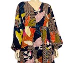 Navy, Green, Pink, Orange, White V neck Long Sleeve Tiered Dress Short S... - $45.90 CAD