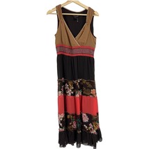 Robbie Bee dress 8 womens ruffle layers beaded sleeveless floral boho vibes - $21.78