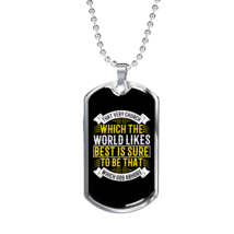 The World Likes Best Christian Necklace Stainless Steel or 18k Gold Dog Tag 24&quot; - £37.92 GBP+