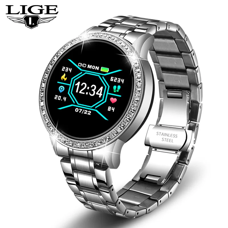 LIGE New Smart Watch Women Blood Pressure Heart Rate Monitor  Smart wrist  Fitne