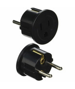 1 Us To European Eu 3 Prong 2 Pin Plug Travel Converter Grounded Adapter... - £16.72 GBP