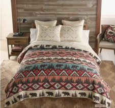 NEW! Country Bear Lodge Theme Reversible Quilt Set Rustic Country Cabin Rustic - £98.43 GBP+