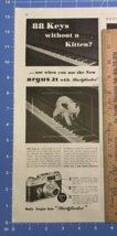 Vtg Print Ad Argus Camera Markfinder Kitten on Piano Ann Arbor MI 13.5&quot; ... - $12.73