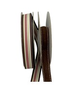 Stampin Up Ribbon Originals Alpine 2 Styles Brown &amp; Striped Polyester Cr... - $13.16 CAD