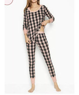 VICTORIA&#39;S SECRET Thermal Long sleeve PJ Set pink buffalo check plaid Pl... - $46.99 CAD