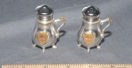 EARLY 1950s LA GUARDIA air port silvery souvenir salt &amp; pepper shakers in box! - £35.82 GBP