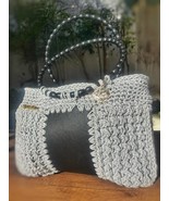 Bag/Handmade Bag/Hand Woven Bag/Crochet Bag/Knitted Bag/White Bag/Black ... - $137.20 CAD
