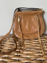 Rebecca Minkoff Camel Vanity Saddle Crossbody Leather Bag Tassel Whipstitch - £191.84 GBP