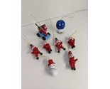 Lot Of (8) Vintage Santas Helpers With Toys Hanging Ornaments 1-2&quot; - £38.94 GBP