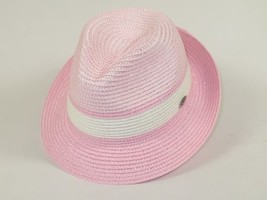 Men's Bently Semi Crushable Fedora Briad Straw Hat Dante DA220 Pink/White image 4
