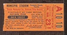 Kansas City Royals Texas Rangers 1980 Spring Training Ticket Pompano Stadium - £2.39 GBP