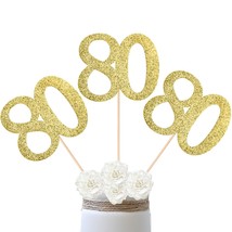 10-Pack Double Sided Glitter 80Th Birthday Centerpiece Anniversary Centerpiece S - $16.99