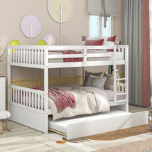 Full Over Full Bunk Bed with Trundle, Convertible to 2 Full Size Platform Bed - £506.95 GBP
