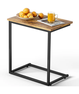 Gilsum Wood C Table End Table with Metal Base for Sofa, Bed Side - $1,098.41 MXN