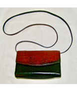 BRAHMIN ALLIGATOR EMBOSSED+SMOOTH LEATHER WALLET CROSSBODY CLUTCH BAG+PO... - $78.21