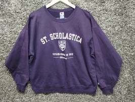 Vintage Champion St. Scholastica Sweater Sweatshirt Adult XL Purple Alumni - £29.12 GBP