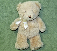 10" Baby Gund My First Teddy Tan Stuffed Animal Soft Plush Satin Feet Brown Toy - $10.80