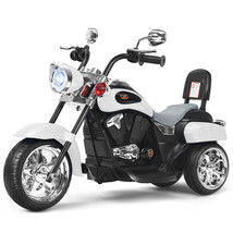 6V Kids Ride On Chopper Motorcycle 3 Wheel Trike with Headlight and Horn White - £191.03 GBP