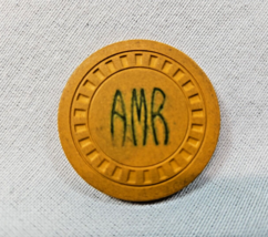 Vintage AMR Unidentified Gambling Club Poker Chip Yellow Orange - $60.55 MXN