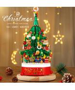 Christmas Tree Building Blocks Rotating Music Box Assembling Toys Christ... - £34.40 GBP