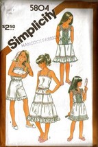 Vintage 1982 Simplicity #5804 Girl&#39;s CAMISOLE, SLIP &amp; CULOTTE, Size 7 - £9.40 GBP