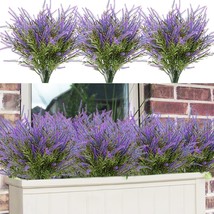 12 Bundles Outdoor Artificial Flowers Lavender Artificial Plants Fake Bushes - £27.06 GBP