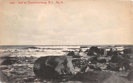 Quonochotaug Rhode Island Surf #4~ O Circa Carriole Ed. Cartolina c1912 - £6.77 GBP