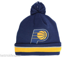 Indiana Pacers Mitchell &amp; Ness NBA Basketball Jersey Team Pom Knit Hat Beanie - £17.90 GBP