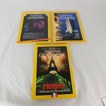 Lot of 3 National Geographic May 1974 March 1981 July 1989 Map of France Space - £4.67 GBP