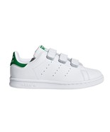 Adidas Originals Stan Smith Shoes Sneakers White Green M20607 kid&#39;s Size 2 - $45.54