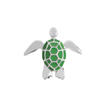 Origami Owl Charm (New) Sea Turtle Silver &amp; Green - (CH1246) - £6.91 GBP