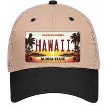 Hawaii Hawaiian Islands Novelty Khaki Mesh License Plate Hat - £23.14 GBP