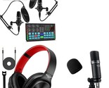 Podcast Kit, Dj Mixer With 3.5Mm Condenser Microphone Headphone Studio Mic - $363.99